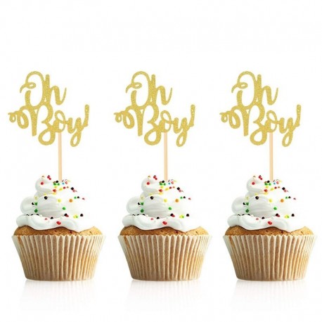 arany ó fiú - 10db arany ó baba cupcake topper fiú lány baba zuhany nemi felfedi gyerekek 1. születésnapi party