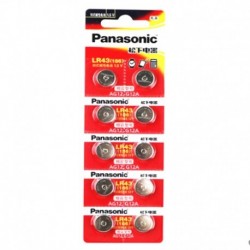 10 X PANASONIC AG12 LR43 186 0 Hg órákhoz Játékok 1,5 V-os alkáli elemek Számológéphez 0 Hg