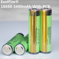 4PCS 2017 Original EastFire 18650 3400mAh akkumulátor 3.7V Li-ion Rechargebale akkumulátor NYÁK védett Panasonic 18650 3400