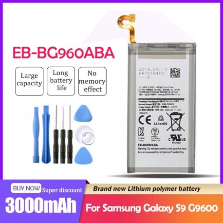 100 Eredeti 3000mAh mobiltelefon-akkumulátor EB-BG960ABE Samsung GALAXY S9 G9600 SM-G960F SM-G960 G960F G960