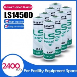 8PCS Original Saft LS14500 LS 14500 ER14505 3.6V 2400mAh AA lítium elem a PLC berendezésekhez Tartalék mérő Száraz elem