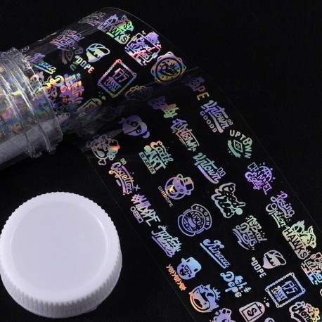 1 tekercs Transzferfólia körömhöz - műkörömhöz - Vegyes mintákkal - 06-os verzió