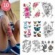 10 DB - 10db Vízálló ideiglenes tetováló matrica Virág Rózsa Flash tetoválások Body Art kar mellkas hamis ujjú
