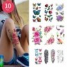 10 DB - 10db Vízálló ideiglenes tetováló matrica Virág Rózsa Flash tetoválások Body Art kar mellkas hamis ujjú