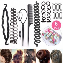 16PCS - Több stílusú hajformázó eszközök női DIY hajkiegészítők fánk hajcsomó készítő hajtűk