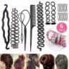 16PCS - Több stílusú hajformázó eszközök női DIY hajkiegészítők fánk hajcsomó készítő hajtűk