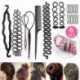 16PCS - Több stílusú hajformázó eszközök női DIY hajkiegészítők fánk hajcsomó készítő hajtűk