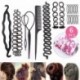 16PCS - Több stílusú hajformázó eszközök női DIY hajkiegészítők fánk hajcsomó készítő hajtűk