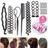 16PCS - Több stílusú hajformázó eszközök női DIY hajkiegészítők fánk hajcsomó készítő hajtűk