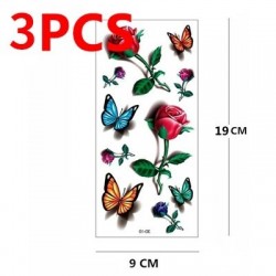 H típusú 3db - Ideiglenes tetoválás matricák Vízátadó tetoválások a Body Art hűvös 3D vízálló ideiglenes