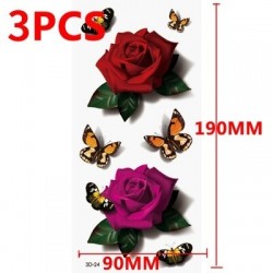 K típusú 3db - Ideiglenes tetoválás matricák Vízátadó tetoválások a Body Art hűvös 3D vízálló ideiglenes