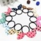100PCS - 100-500db-os elasztikus gyűrűs gumiszalag aranyos polka íj haj nyakkendő lányok frizura haj kiegészítők