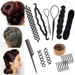 12db C stílus - Fánk zsemle készítő DIY női hajkiegészítők Zsinór stílusú hajtűk Barrettes Twist hajcsipeszek