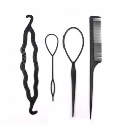 4db stílus M - Fánk zsemle készítő DIY női hajkiegészítők Zsinór stílusú hajtűk Barrettes Twist hajcsipeszek