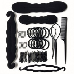79db A stílus - Fánk zsemle készítő DIY női hajkiegészítők Zsinór stílusú hajtűk Barrettes Twist hajcsipeszek
