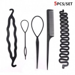 5db - DIY Hajkiegészítők Varázsfánk konty készítő Zsinór formázó hajtűk Barrettes Twist hajcsipeszek Frizura fonás