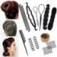 6PCS - DIY Hajkiegészítők Varázsfánk konty készítő Zsinór formázó hajtűk Barrettes Twist hajcsipeszek Frizura fonás