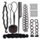 60PCS - DIY Hajkiegészítők Varázsfánk konty készítő Zsinór formázó hajtűk Barrettes Twist hajcsipeszek Frizura