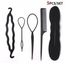 5db - DIY Hajkiegészítők Varázsfánk konty készítő Zsinór formázó hajtűk Barrettes Twist hajcsipeszek Frizura fonás