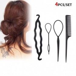 4db - DIY Hajkiegészítők Varázsfánk konty készítő Zsinór formázó hajtűk Barrettes Twist hajcsipeszek Frizura fonás