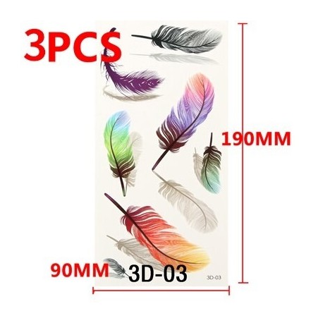 stílusú B 3db - 3db ideiglenes tetováló matricák lányoknak