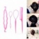 4db rózsaszín O - 79-2Pcs női kiegészítők fonás eszközök DIY fánk haj konty készítő Barrette Styling Twist Pull