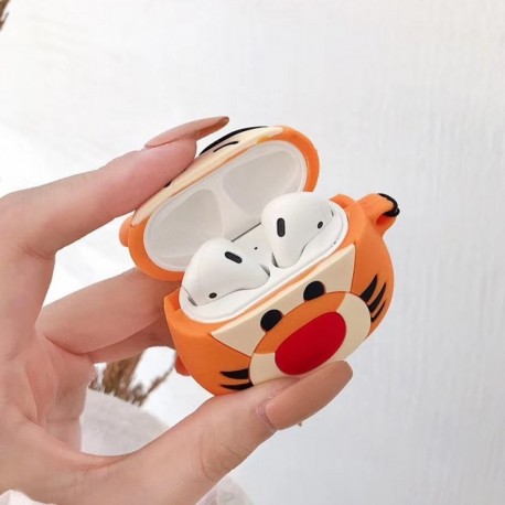 Fejhallgató védő tok aranyos tigris Apple Airpods vezeték nélküli fejhallgató 1/2 generációs védőhéj aranyos