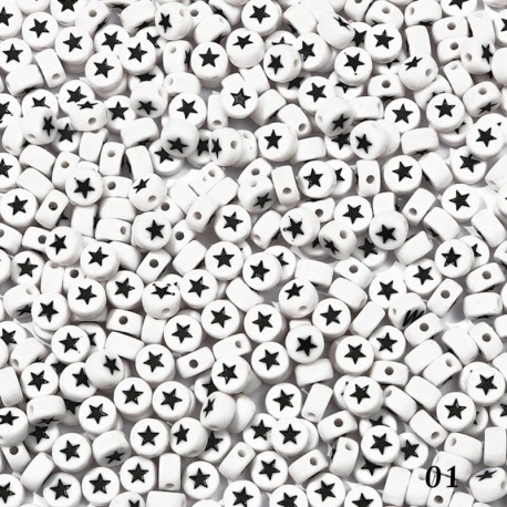 100db/táska 4*7mm akril csillag szív gyöngyök DIY kiegészítők karkötők nyakláncok készítéséhez