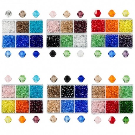 600PCS/Doboz 4mm Bicone alakú üveggyöngy karkötő nyaklánc DIY kiegészítők ékszer ajándék