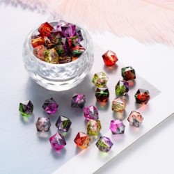 100db/táska átlátszó sokszögű többszínű festő akril gyöngyök DIY kiegészítők