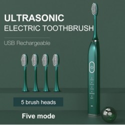 Ultrahangos automatikus elektromos fogkefe 15 üzemmódú USB újratölthető elektronikus fogkefe IPX7 vízálló