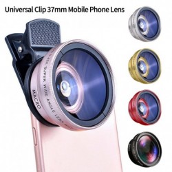 Univerzális klip 37 mm-es mobiltelefon lencse professzionális 0.45x 49uv szuper széles látószögű   makró kettő az