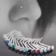10 db/csomag 1,8 mm strasszos rozsdamentes acél hajlító orr köröm test piercing tartozékok