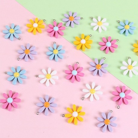 29 mm -es nagy méretű gyanta színes 8 szirmú százszorszép függő barkács kiegészítők ékszerek készítéséhez