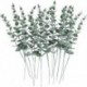 Szín: világos zöld - 24db Eucalyptus 5 Forks Money Leaf Simulation Művirágok Nordic Wedding Otthon Szobadekoráció