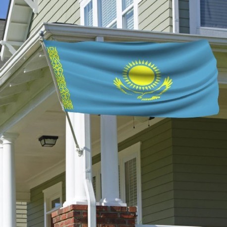 Szín: kék - 90*150 cm-es zászló Kazahsztán Nemzeti Zászló Banner Irodai tevékenység Felvonulási Fesztivál