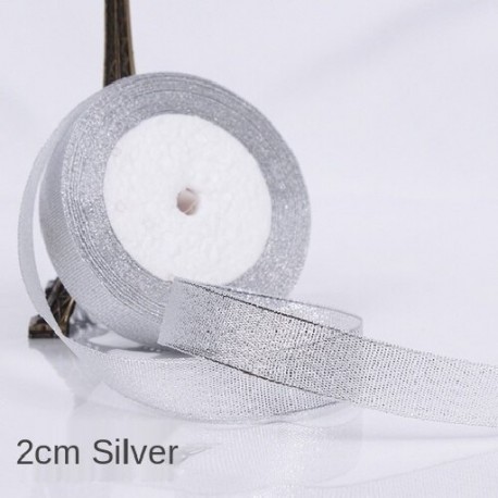 Szín: 20mm ezüsthagyma22M - 25 Yards 30mm arany/ezüst csillogó szalag karácsonyi parti esküvői dekoráció