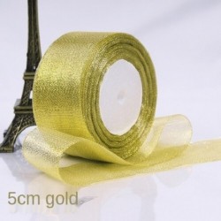 Szín: 50mm Aranyhagyma 22M - 25 Yards 30mm arany/ezüst csillogó szalag karácsonyi parti esküvői dekoráció