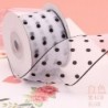 Szín: XFYD 40mm fehér - 25mm/40mm több színben 5 méter/tétel Organza nyomott pöttyös csipkeszalag barkácsolás