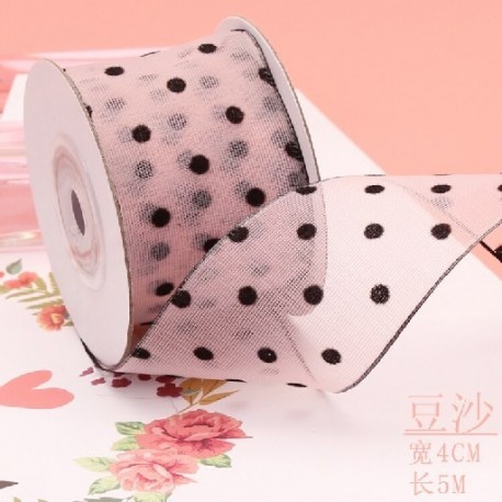 Szín: XFYD 40mm babpaszta - 25mm/40mm több színben 5 méter/tétel Organza nyomott pöttyös csipkeszalag barkácsolás