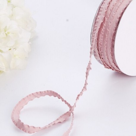 Szín: koreai rózsaszín - 10 mm-es dupla fodros sztreccs csipkeszalag szegélyek összehajtható gumiszalag varrás