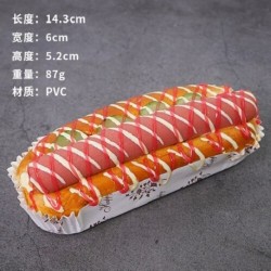 Méret: Szimulációs hot dog - 1db mesterséges hamburger hot dog szimuláció modell díszek hamis kenyér pékség fotózás