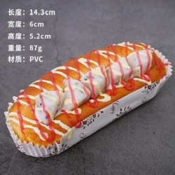 Méret: Szimulációs hot dog - 1db mesterséges hamburger hot dog szimuláció modell díszek hamis kenyér pékség fotózás