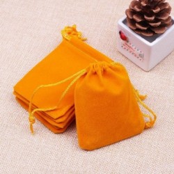Szín: Velvet Orange - 50db/tétel 5x7cm 7x9cm 9x12cm színes bársony tasakok húzózsinóros ajándéktáska Esküvői