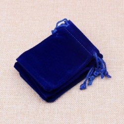 Szín: Bársony Sötétkék - 50db/tétel 5x7cm 7x9cm 9x12cm színes bársony tasakok húzózsinóros ajándéktáska Esküvői