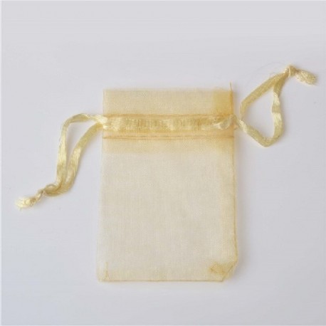 Szín: világos arany - 9 Méret Zsinóros ajándéktáskák Organza zacskók Karácsonyi Halloween ajándékdobozok