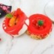 Szín: yuan suixie hong - 1 db PU mesterséges torta szimuláció élelmiszer mágneses hűtőszekrény paszta kerek fánk torta