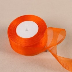 Szín: narancs - 12-50 mm-es organza szalag esküvői dekorációhoz Meghívókártya ajándékcsomagolás Scrapbooking