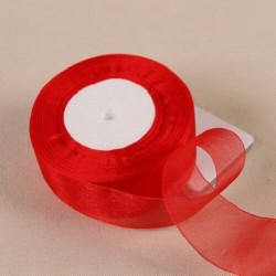 Piros szín - 12-50 mm-es organza szalag esküvői dekorációhoz Meghívókártya ajándékcsomagolás Scrapbooking kellékek