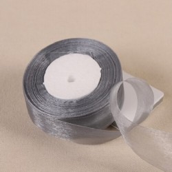 Szín: ezüst - 12-50 mm-es organza szalag esküvői dekorációhoz Meghívókártya ajándékcsomagolás Scrapbooking kellékek